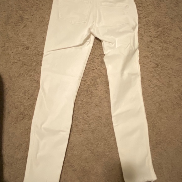 Express White Ripped Stretch Mid Rise Ankle Legging Jeans - Picture 5 of 6